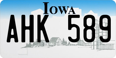 IA license plate AHK589