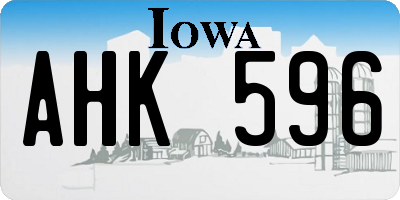 IA license plate AHK596