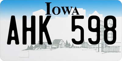 IA license plate AHK598