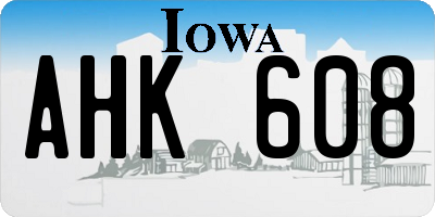IA license plate AHK608