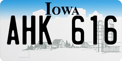 IA license plate AHK616