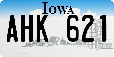 IA license plate AHK621