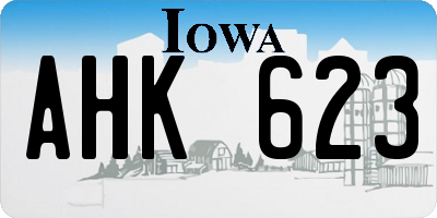 IA license plate AHK623