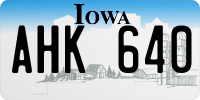 IA license plate AHK640