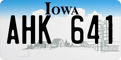 IA license plate AHK641