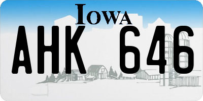 IA license plate AHK646
