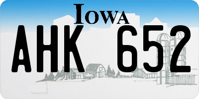 IA license plate AHK652