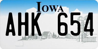 IA license plate AHK654