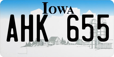 IA license plate AHK655