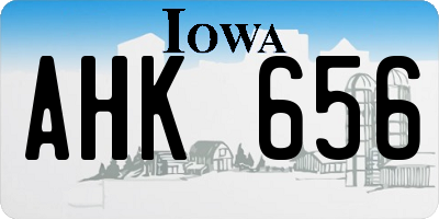 IA license plate AHK656