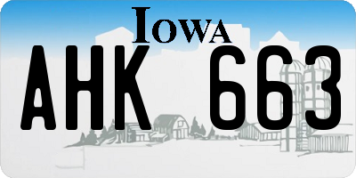 IA license plate AHK663