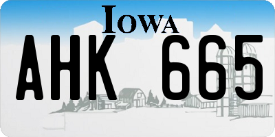 IA license plate AHK665