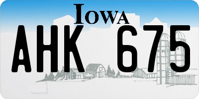 IA license plate AHK675