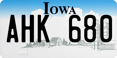 IA license plate AHK680