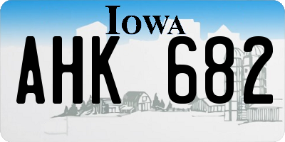 IA license plate AHK682