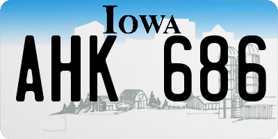IA license plate AHK686