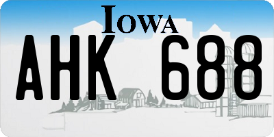 IA license plate AHK688