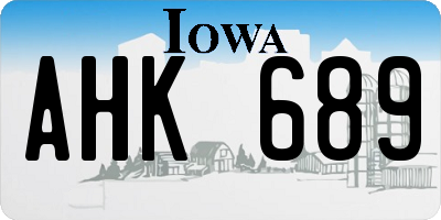 IA license plate AHK689