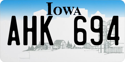 IA license plate AHK694