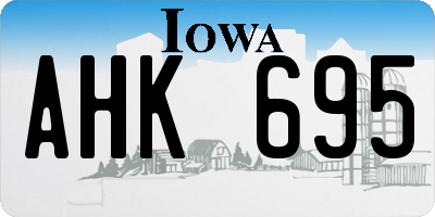 IA license plate AHK695