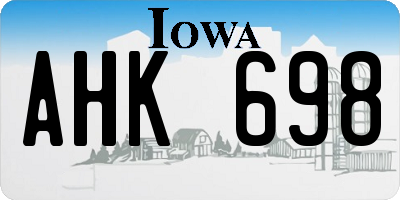 IA license plate AHK698
