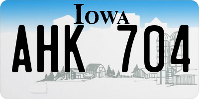 IA license plate AHK704