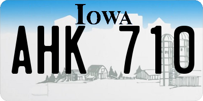 IA license plate AHK710