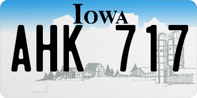 IA license plate AHK717