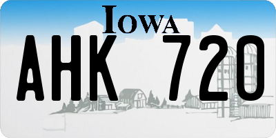 IA license plate AHK720
