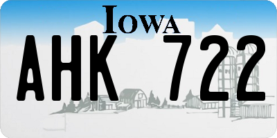 IA license plate AHK722