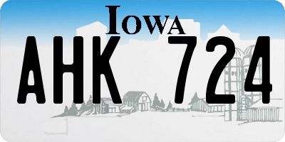IA license plate AHK724
