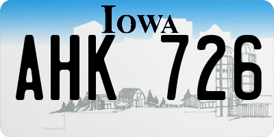 IA license plate AHK726