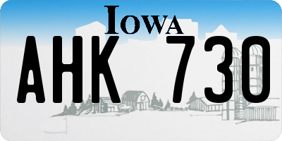 IA license plate AHK730