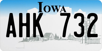 IA license plate AHK732