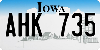 IA license plate AHK735