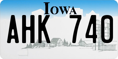 IA license plate AHK740