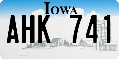 IA license plate AHK741