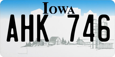 IA license plate AHK746