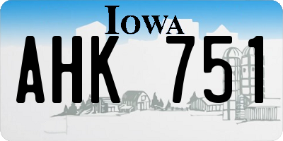 IA license plate AHK751