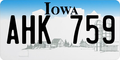 IA license plate AHK759