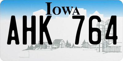 IA license plate AHK764