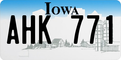 IA license plate AHK771