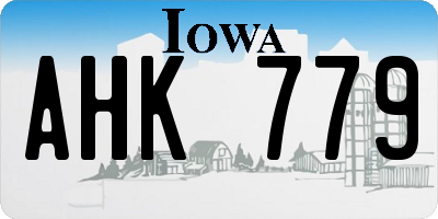 IA license plate AHK779