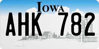 IA license plate AHK782