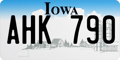 IA license plate AHK790