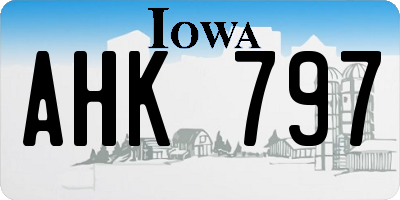 IA license plate AHK797