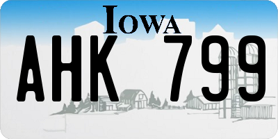 IA license plate AHK799