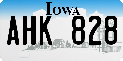 IA license plate AHK828