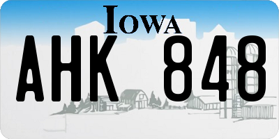 IA license plate AHK848