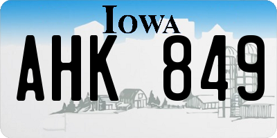IA license plate AHK849